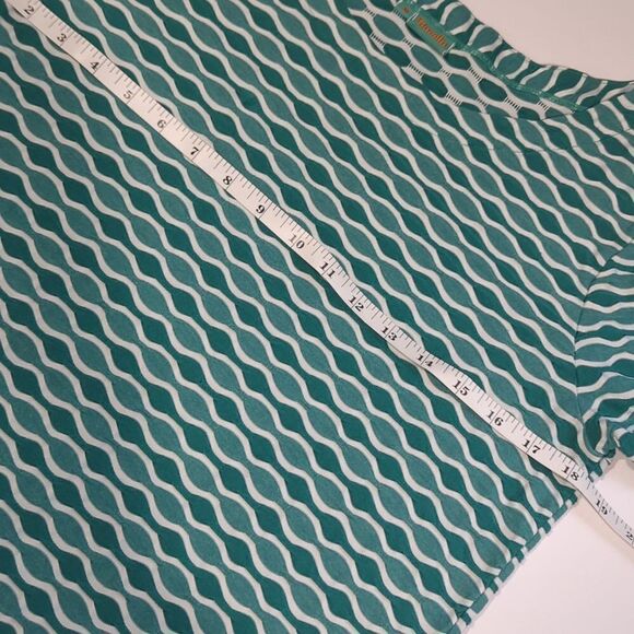 Tianello Top Womens Medium Teal Ballet Tee Wave pattern Art Colorful USA - Picture 8 of 9